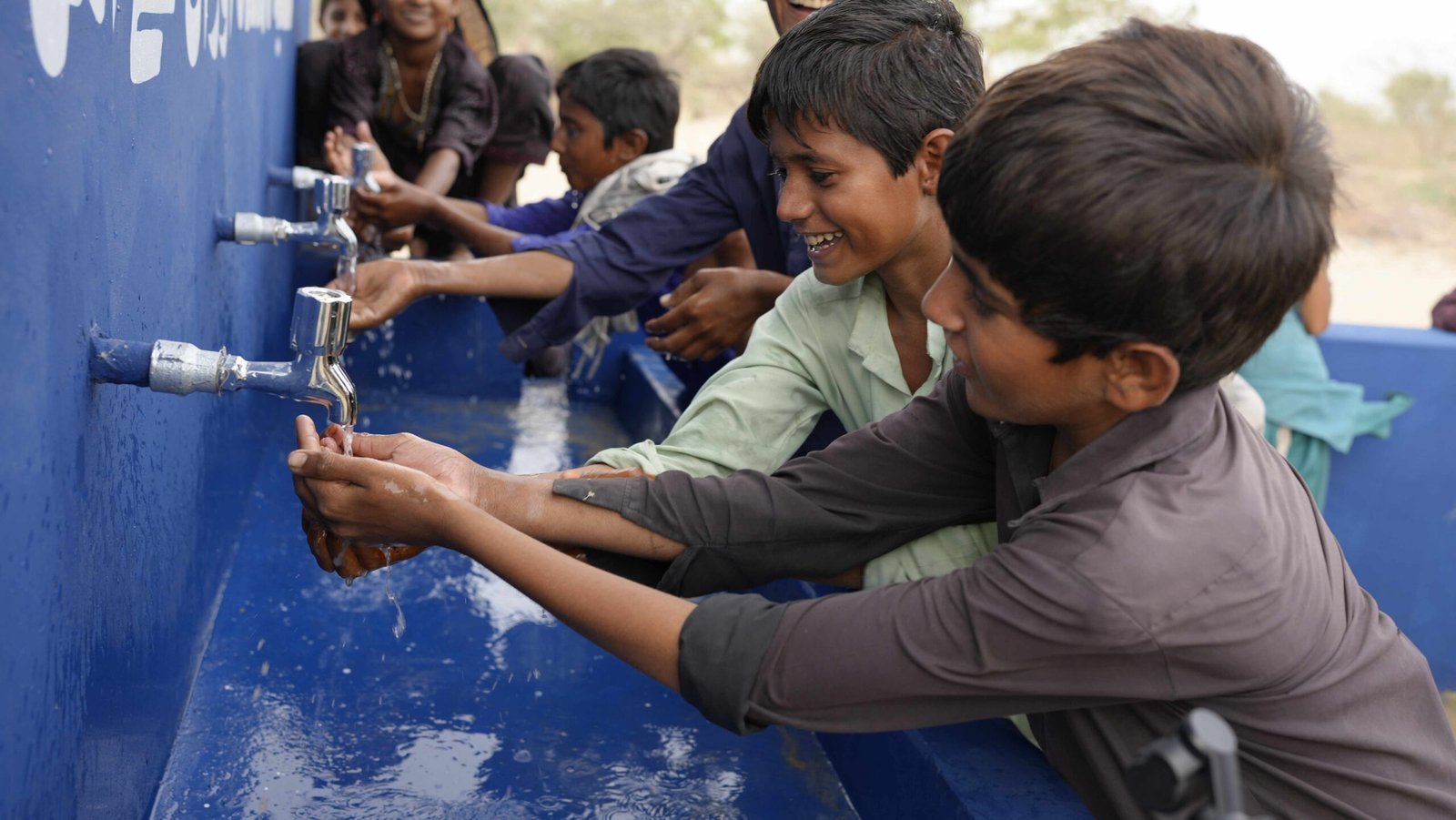 Children accessing clean water