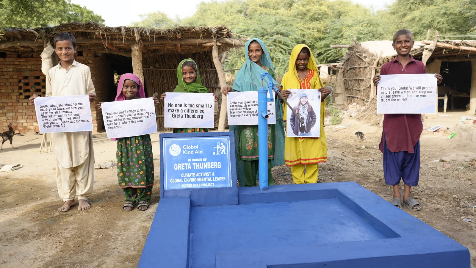 Children at clean water project