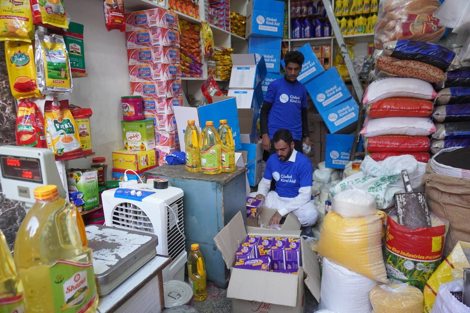 Beneficiary receiving food