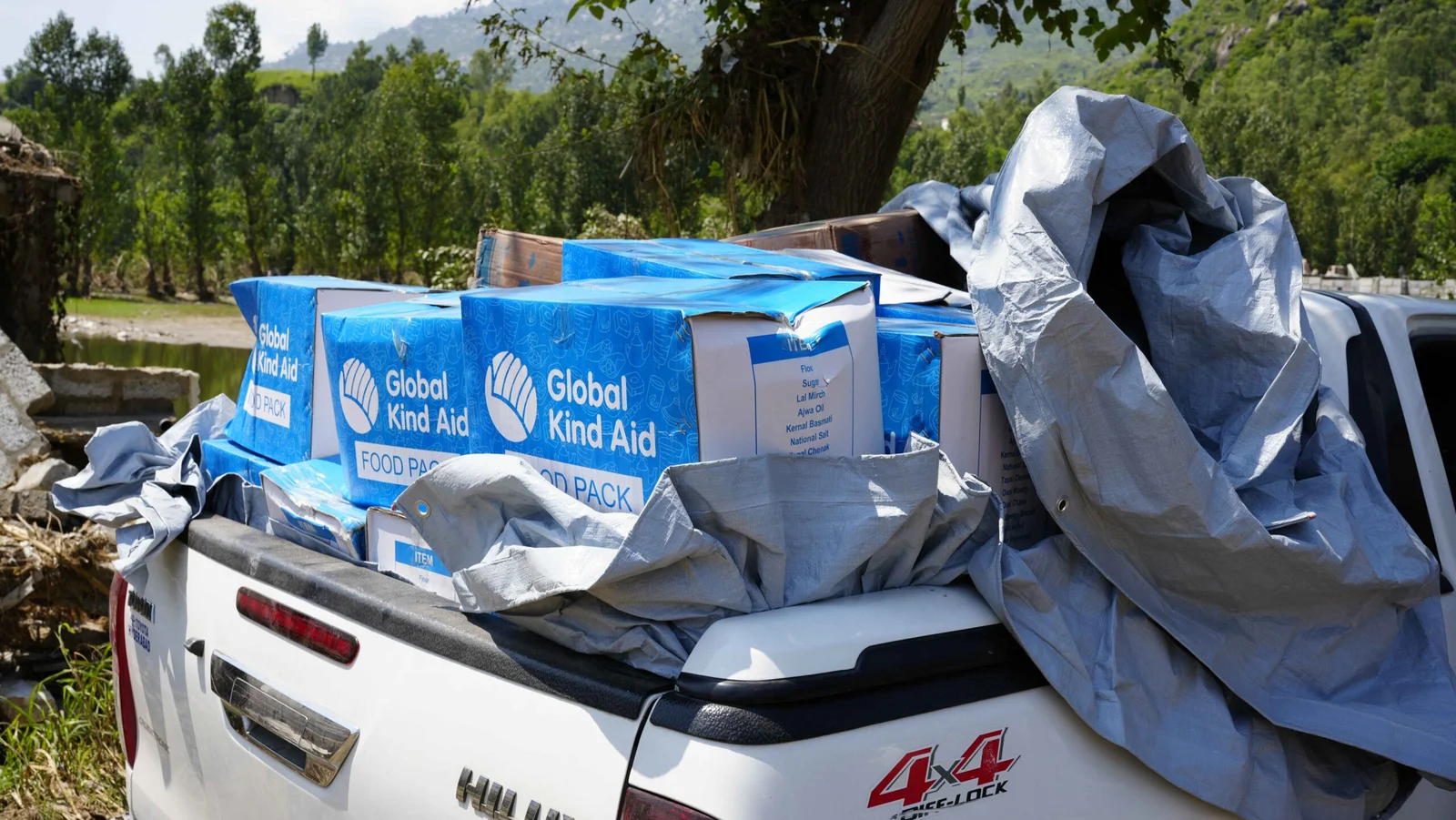 Food packs ready for distribution